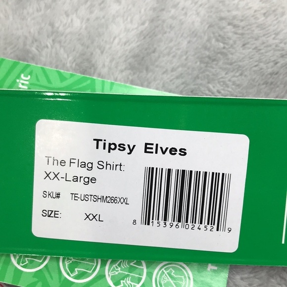 Tipsy Elves The Flag Shirt  Men's Button Down Size XXL New with tags - Picture 2 of 9